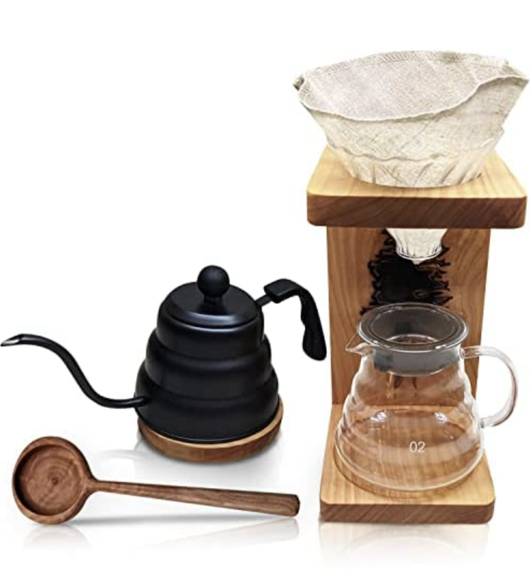 Wood Pour Over Coffee Makers Set- Full Set – Sea Dog Woodworks
